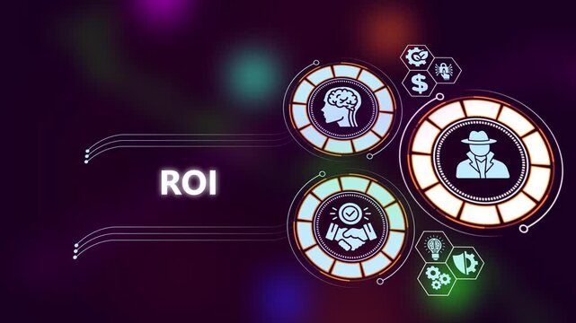 Roi return on investment business concept with digital infographic