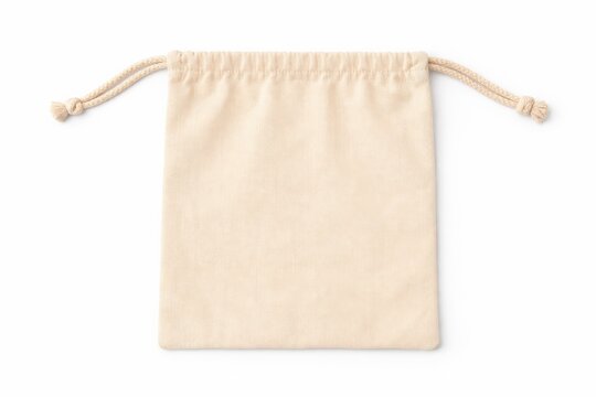Drawstring pouch on white background