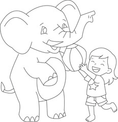 coloring book of elephant for kids © MosfequrRahman