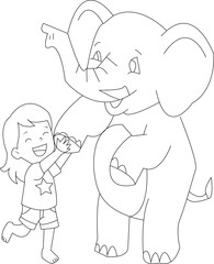 coloring book of elephant for kids © MosfequrRahman