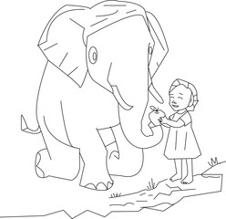 coloring book of elephant for kids © MosfequrRahman