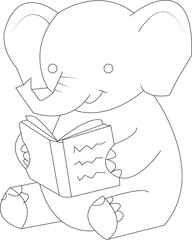 coloring book of elephant for kids © MosfequrRahman