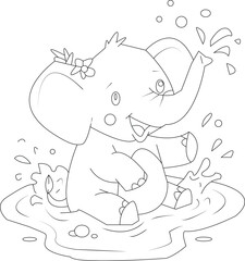 coloring book of elephant for kids © MosfequrRahman