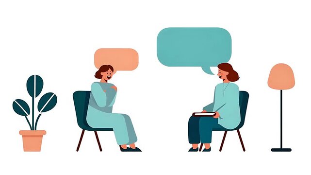 Therapy Counseling Session Vector Illustration