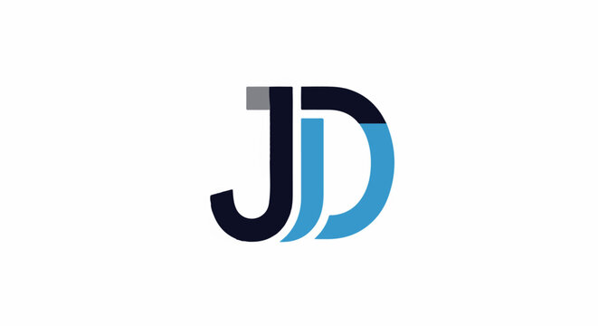 Stylized letters 'J' and 'D' in dark blue, light blue, and grey