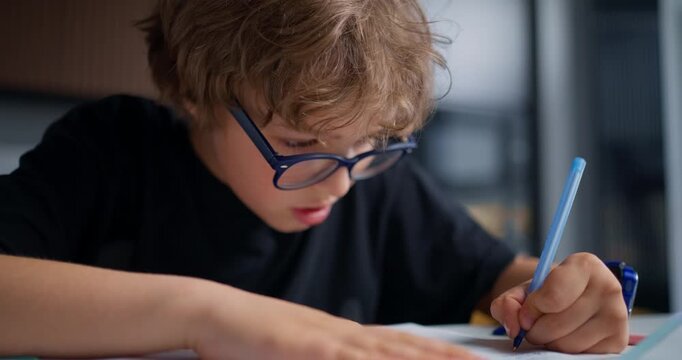 Student Concentrating Intensely. Intense Student Study Session Captured With Precise Pencil Control