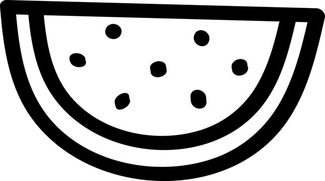 Watermelon Slice Outline Illustration