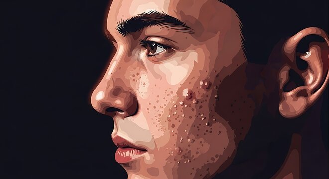 Close Up Portrait of Young Man Side Profile