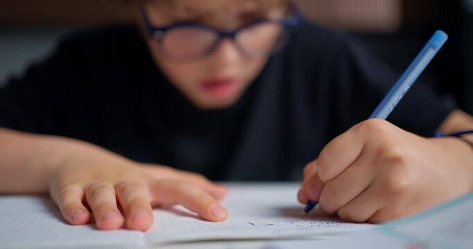 Hand Accurately Directs Pencil During Study. Closeup Of Hand Skillfully Guiding Pencil In Learning Process