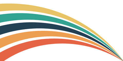 Fototapeta premium Abstract background of rainbow groovy Wavy Line design in 1970s Hippie Retro style. Vector pattern ready to use for cloth, textile, ilustrasion modern.