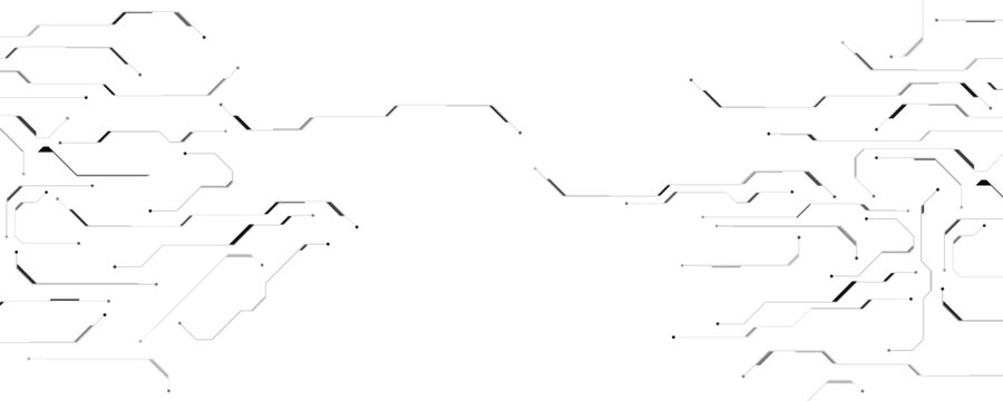 Abstract digital lines representing data flow and network connections on a clean white background.