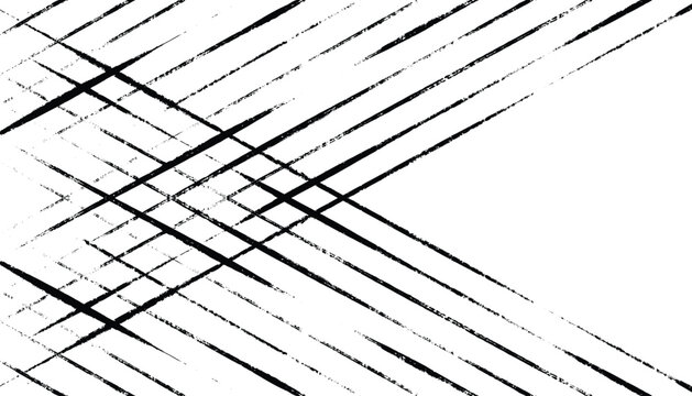 Abstract hand-drawn textured black diagonal lines form a criss-cross pattern on white.