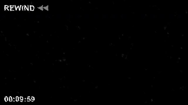 Retro VHS Rewind Effect with Distorted Screen and Glitchy Static Overlay Old Analog Video Tape Playback Simulation for Vintage Digital Content