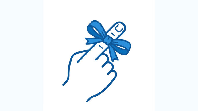 Reminder Ribbon on Finger