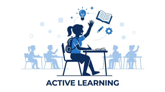 Student learning in classroom, active participation