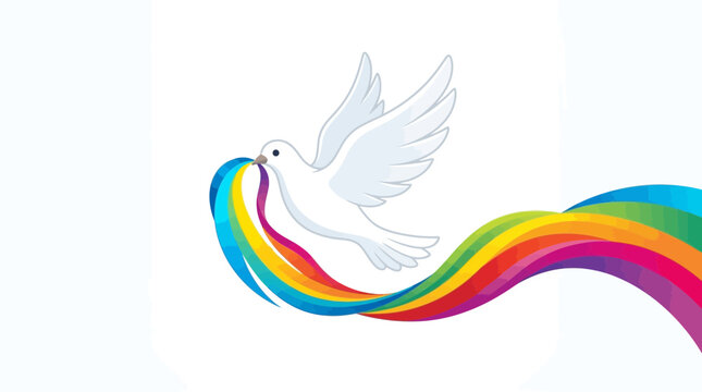 Dove with Rainbow Tail