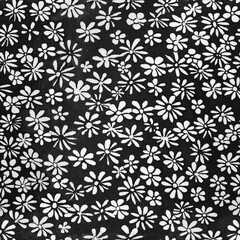 Fototapeta premium Graphic flowers drawn with ink. Hand-drawn seamless pattern.