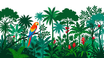 Vibrant Jungle Scene with Macaw Parrot © Alis