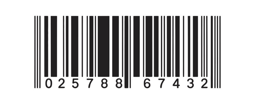 Barcode vector illustration isolated on transparent background, simple product barcode icon, scratched fake barcode symbol, retail selling scan graphic element.