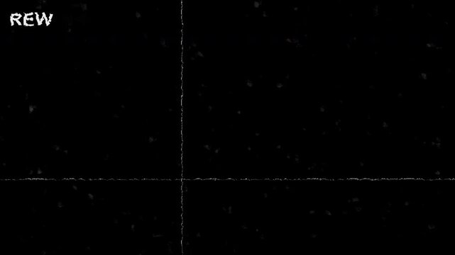 Vintage VHS rewind effect with analog static and digital glitch overlay creating a retro television screen distortion background