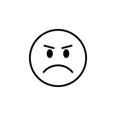 Obraz premium Angry emoji icon in solid outline style symbol for negative emotion