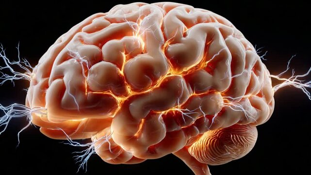 Illuminated Mind: A captivating representation of the human brain, radiating with energy, showcasing the intricate network of neurons and the boundless potential within.