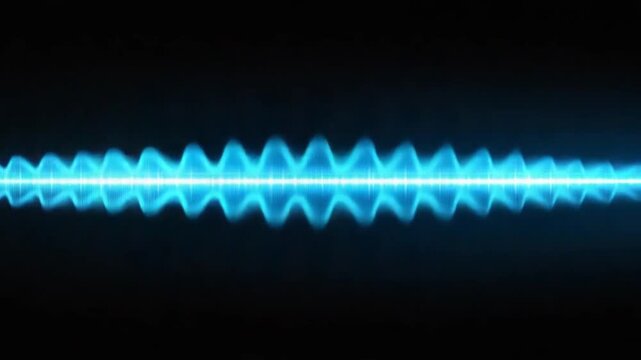 Vibrant Waveform: A mesmerizing display of pulsating energy, a vibrant blue waveform surges across a dark expanse, hinting at the invisible forces that shape our world.