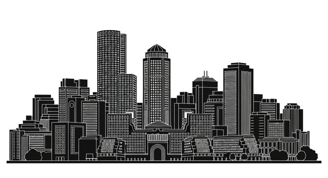 Des Moines Skyline Silhouette Vector Illustration