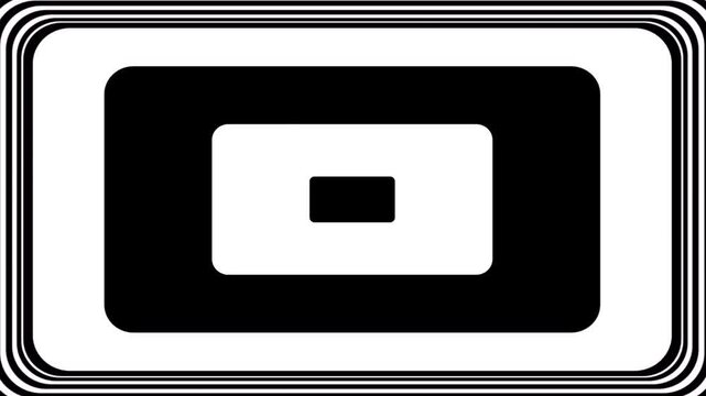 Zebra colored rounded rectangles in copy space video effect. Shaped by black and white optical effect. Simple text background