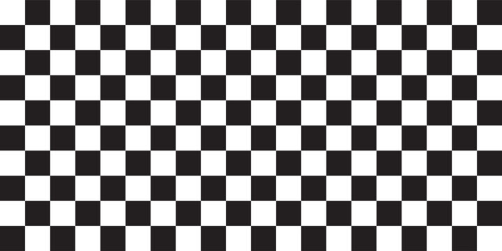 Black and white chess pattern. Checkerboard seamless vector illustration. Abstract checkered checkerboard for game. Grid geometric square shape. Race flag.