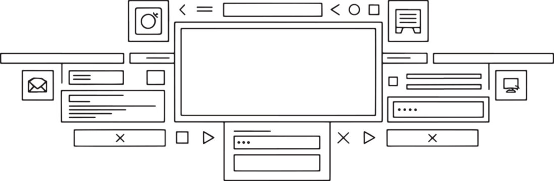 Flat flowchart with arrows and process steps, style