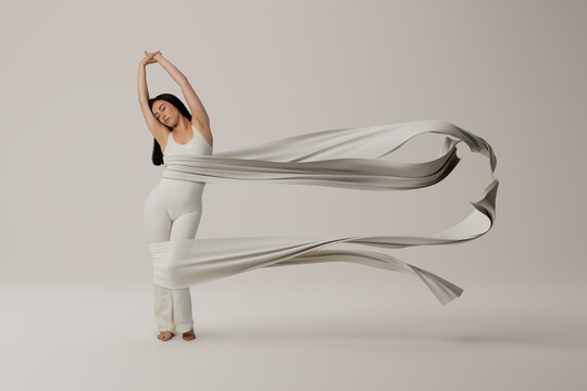 3D wellness stretch flow for calm body balance and ease