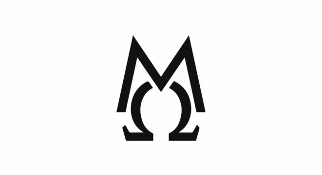 Abstract black and white logo design with geometric shapes