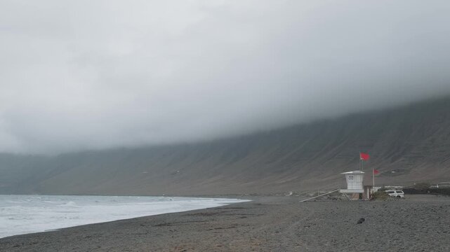 storm on the beach