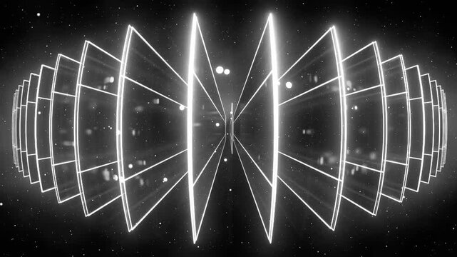 Mono Cyber Light Fan Core Futuristic Laser Geometry Background