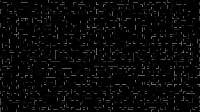 2D Maze White Walls Black Background Golden Pathfinder Trail - Square Maze Animation