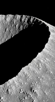 Moon surface, lunar landscape, crater, grey texture, space
