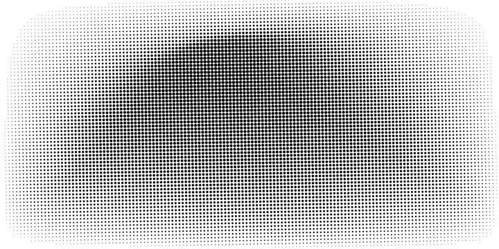 Set of halftone dots gradient pattern texture isolated on white background. Straight dotted spots using halftone circle dot raster texture. Vector blot half tone collection.