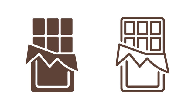 Chocolate bar icons set isolated on white background chocolate icon chocolate bar vector chocolate bar sign chocolate bar flat design.