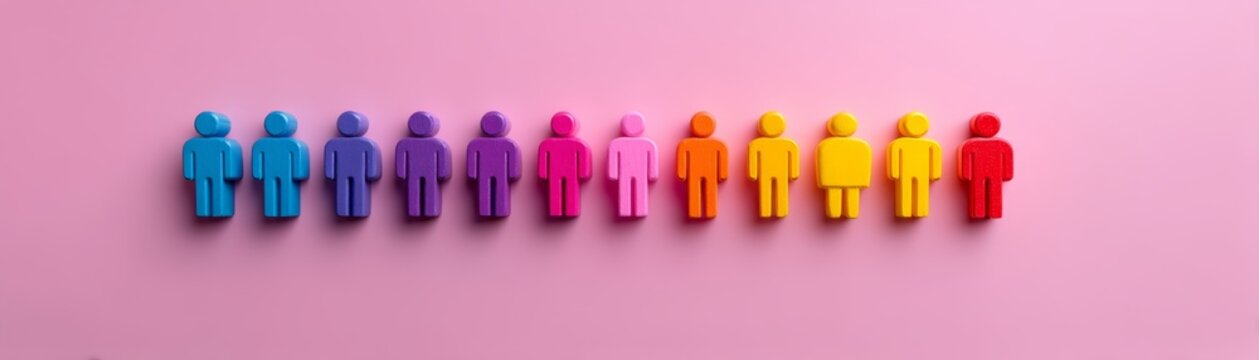 Diverse Gender Paths Converging - Inclusive Concept with Copy Space