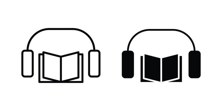 Audio book icon vector on white background.