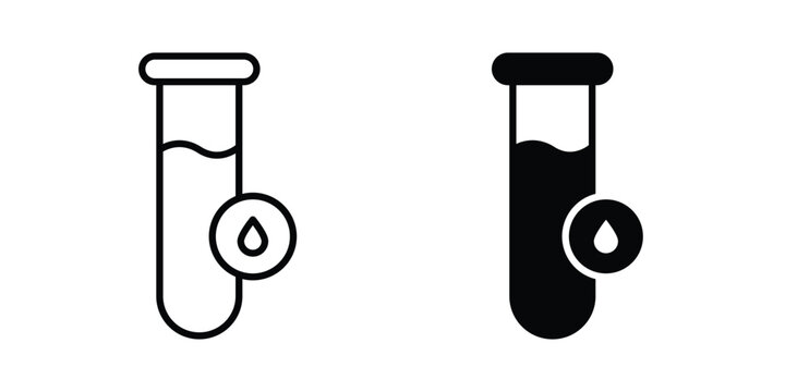 Blood sample icon vector on white background.