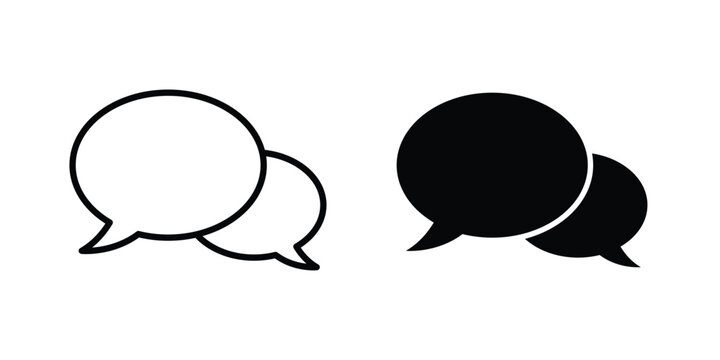 Chat bubble icon vector on white background.
