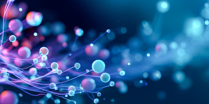abstract scientific background representing quantum entanglement and particle physics with glowing energy threads
