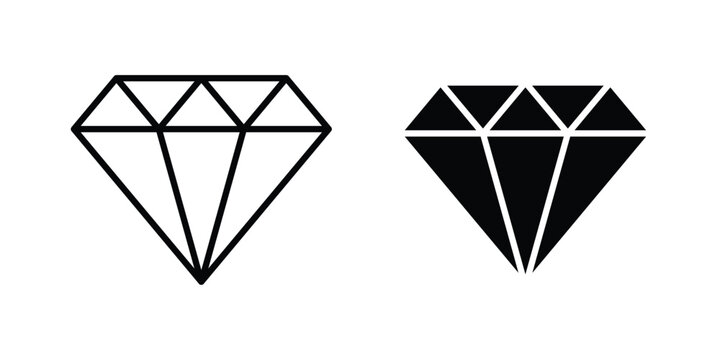 Gemstone icon vector on white background.