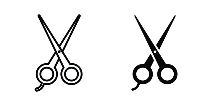 Hairdresser scissors icon vector on white background.