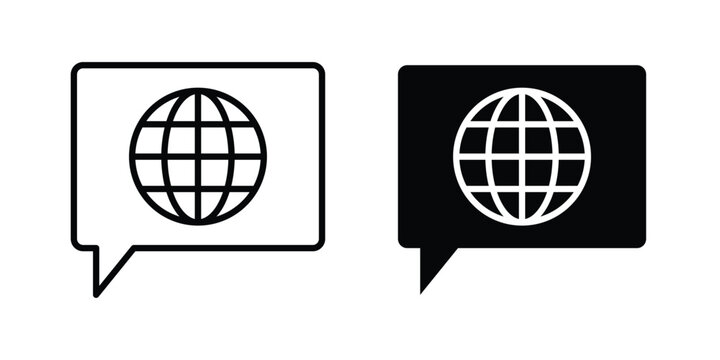 Language icon vector on white background.