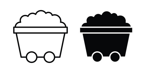 Mine wagon icon vector on white background. © Hestia