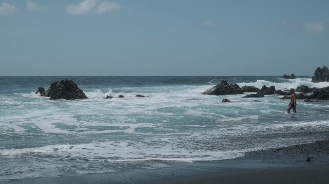 waves on the beach