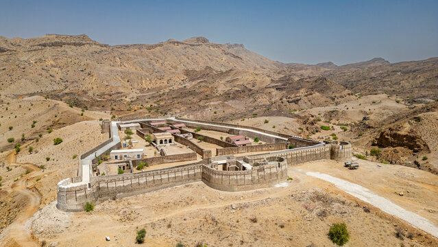 Exploring Ranikot fort in Sindh provides a view of its historic architecture and surrounding landscape in Pakistan